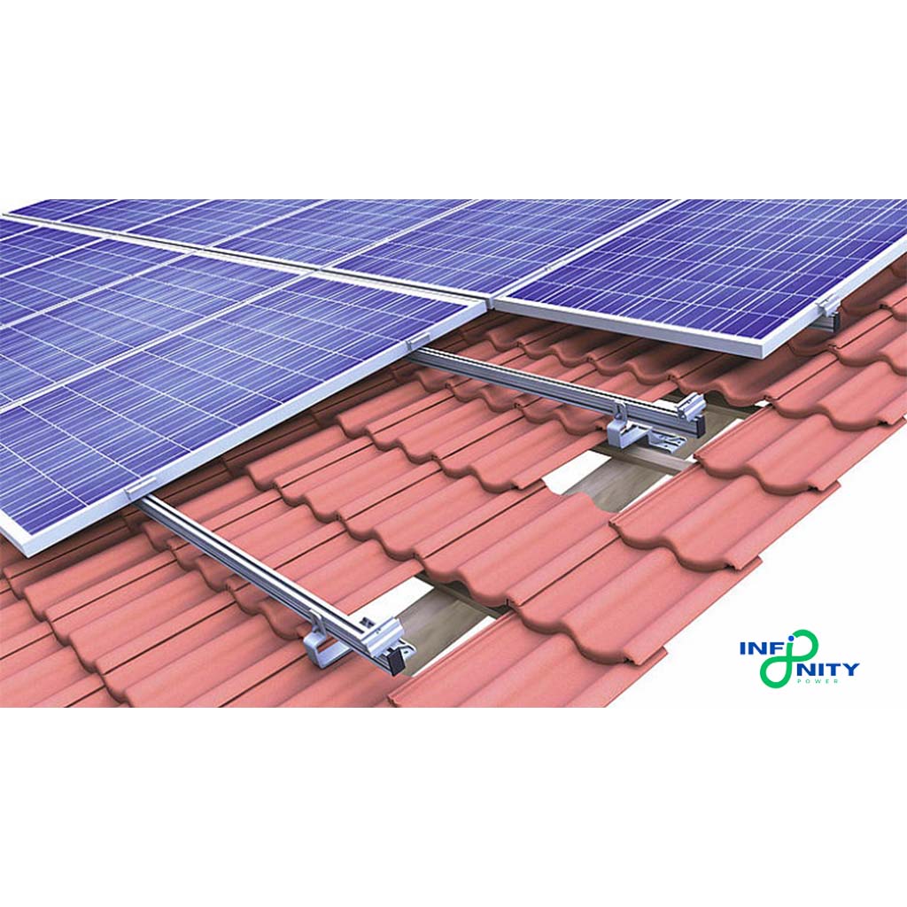 Kit fissaggio completo per 5 moduli fotovoltaici in verticale tetto a falda