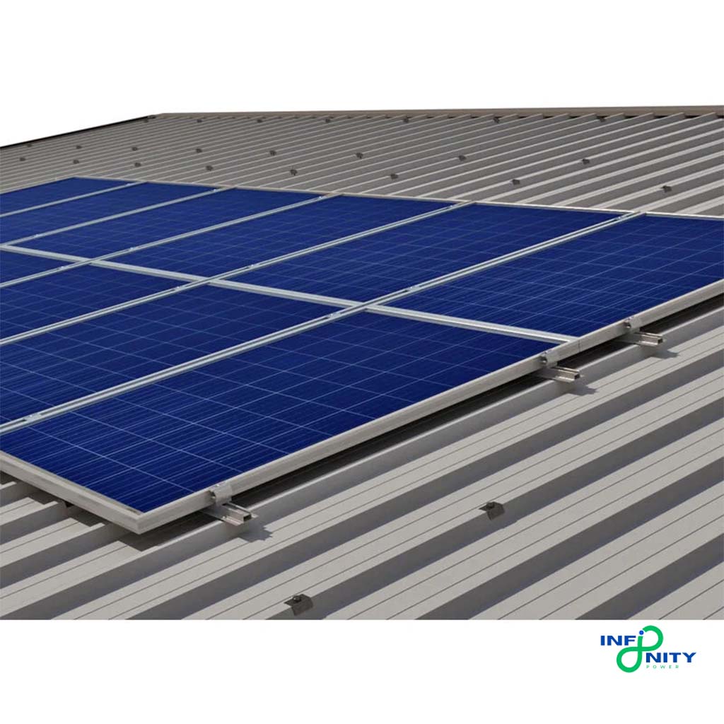 Kit fissaggio completo per 4 moduli fotovoltaici in verticale lamiera grecata